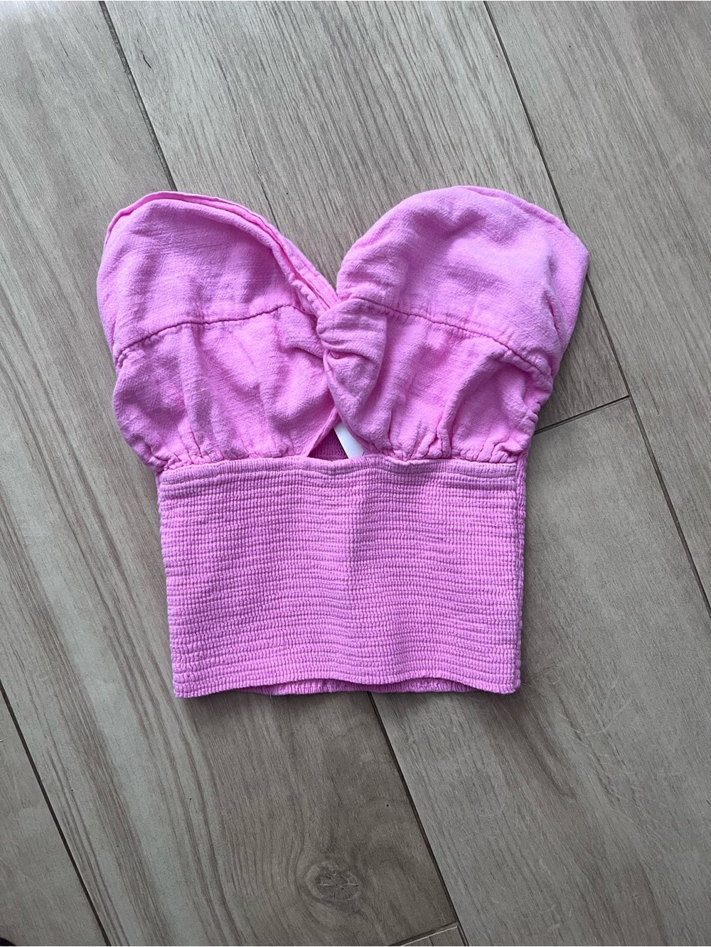 Blanco by Nature knotted tube top size s pink Smocked Stretchy Bandeau